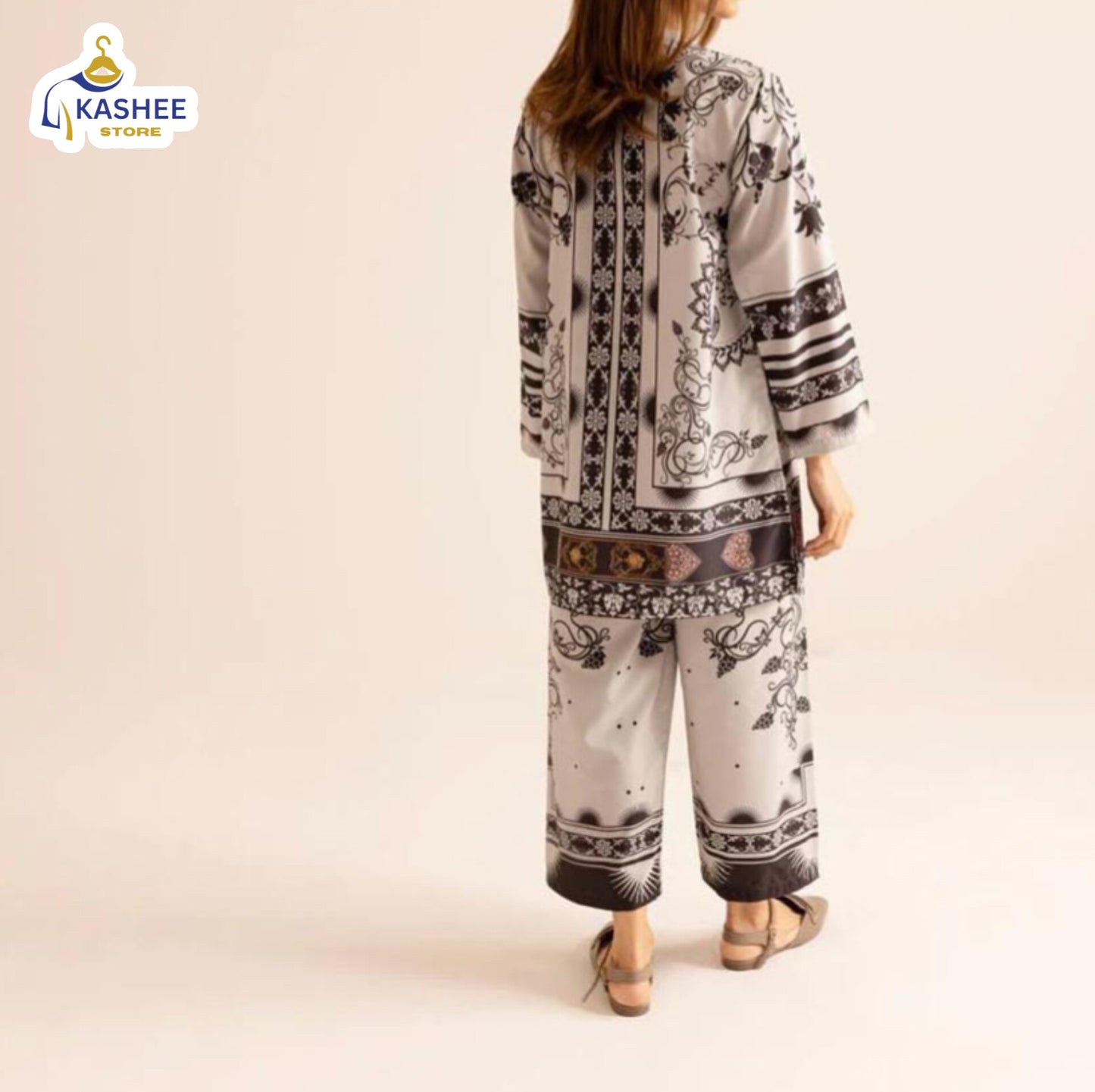 "Digital Print 2Pc Suit | Swiss Silk Collection"