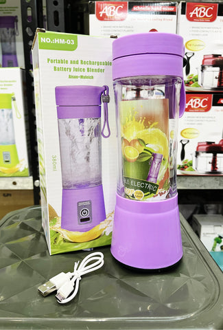 6-Blade Portable USB Juicer – Rechargeable Smoothie Blender for Travel & Gym