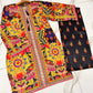 Trendy 2pc Silk Outfit – Printed Shirt & Flapper