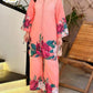 Digital Floral Silk Cord Set – 2Pc"