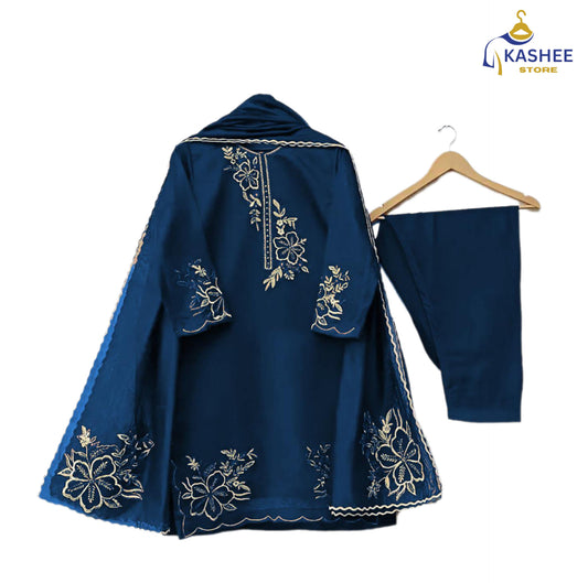 Luxury 3Pc Embroidered Organza Suit with Dupatta & Trouser