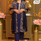 . "4Pc Embroidered Organza Gown Set | Inner, Trouser & Dupatta"