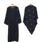 Bow Embroidered Khimar Abaya – Dual Georgette