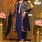 . "4Pc Embroidered Organza Gown Set | Inner, Trouser & Dupatta"