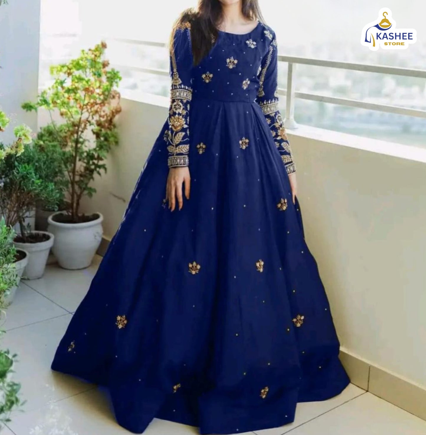 2-Piece Chiffon Maxi Set – Sequence Boti & Zari Work with Crepe Trouser