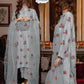 Rose Embroidered 3pc Suit – Shamose Silk with Organza Dupatta "