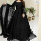 Elegant Pearl & Lace Work Maxi – 3Pc Chiffon Outfit