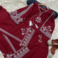 "2Pc Pure Bareeza Cotton Suit | Aari Embroidered Shirt with Flapper"
