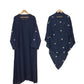 Bow Embroidered Khimar Abaya – Dual Georgette